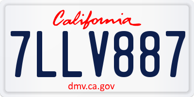 CA license plate 7LLV887
