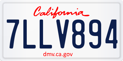 CA license plate 7LLV894
