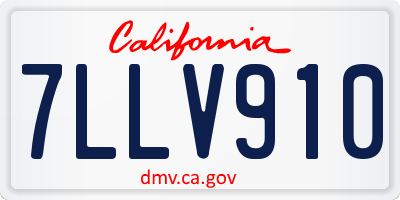 CA license plate 7LLV910