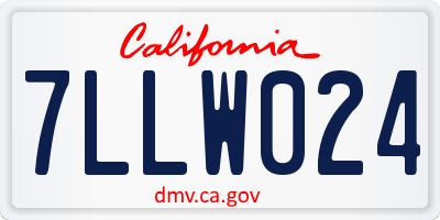 CA license plate 7LLW024
