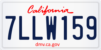 CA license plate 7LLW159
