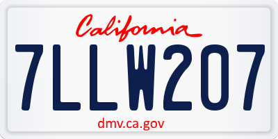 CA license plate 7LLW207