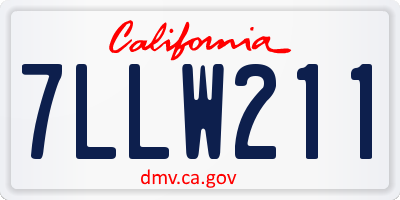 CA license plate 7LLW211