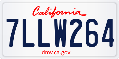 CA license plate 7LLW264