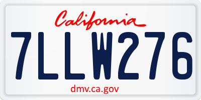 CA license plate 7LLW276