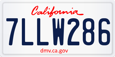 CA license plate 7LLW286