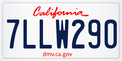 CA license plate 7LLW290