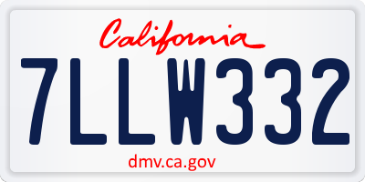 CA license plate 7LLW332