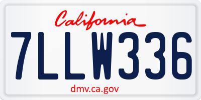 CA license plate 7LLW336