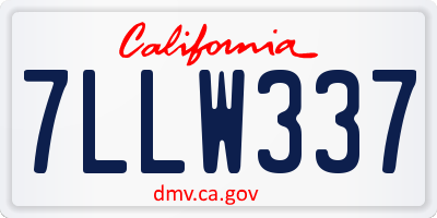 CA license plate 7LLW337