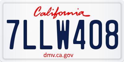 CA license plate 7LLW408