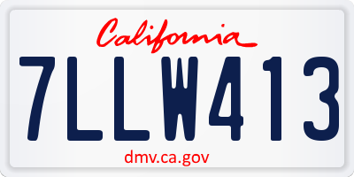 CA license plate 7LLW413