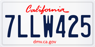 CA license plate 7LLW425