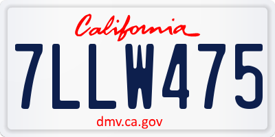 CA license plate 7LLW475