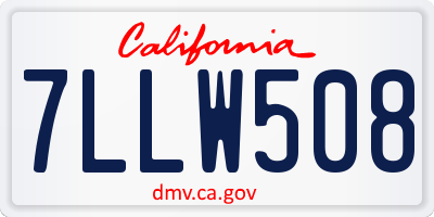 CA license plate 7LLW508