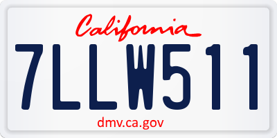 CA license plate 7LLW511