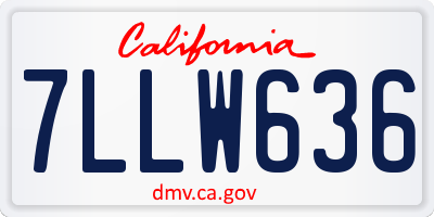 CA license plate 7LLW636