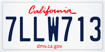 CA license plate 7LLW713