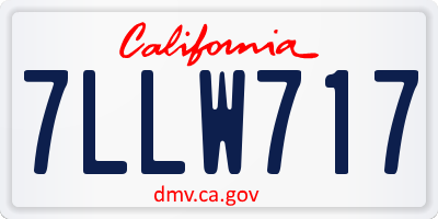 CA license plate 7LLW717