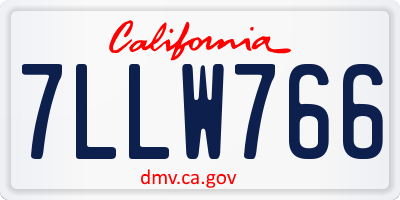 CA license plate 7LLW766