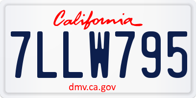 CA license plate 7LLW795