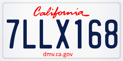 CA license plate 7LLX168