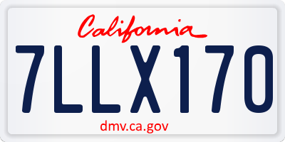 CA license plate 7LLX170