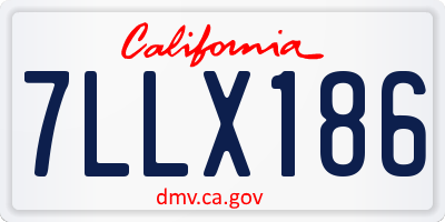 CA license plate 7LLX186