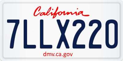 CA license plate 7LLX220