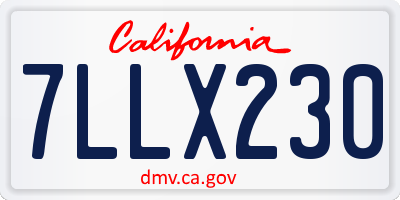 CA license plate 7LLX230
