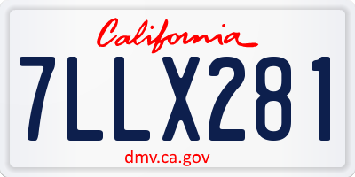 CA license plate 7LLX281