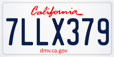 CA license plate 7LLX379