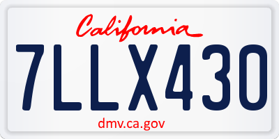 CA license plate 7LLX430