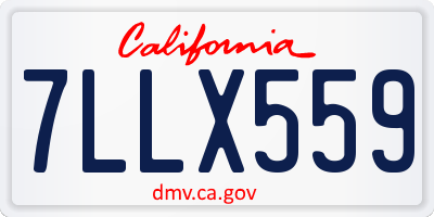 CA license plate 7LLX559
