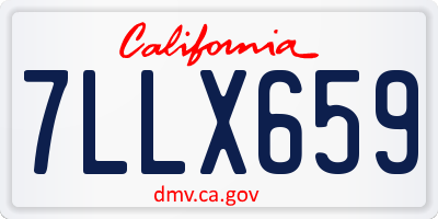 CA license plate 7LLX659
