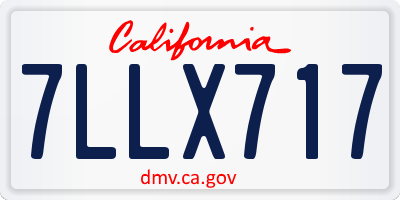 CA license plate 7LLX717