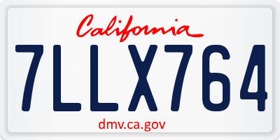 CA license plate 7LLX764