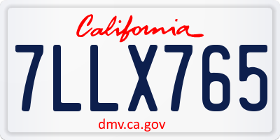 CA license plate 7LLX765