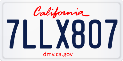 CA license plate 7LLX807