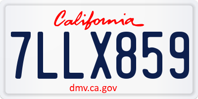 CA license plate 7LLX859