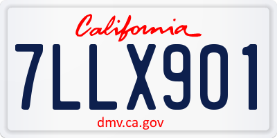 CA license plate 7LLX901