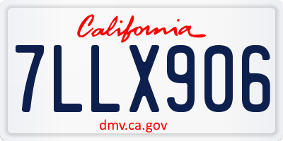 CA license plate 7LLX906