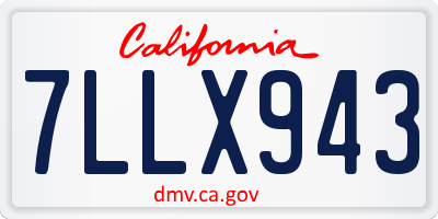CA license plate 7LLX943