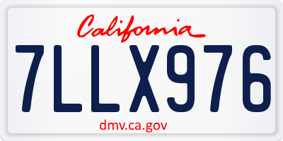 CA license plate 7LLX976
