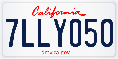 CA license plate 7LLY050