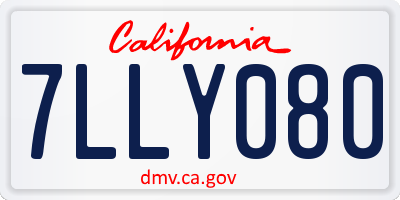 CA license plate 7LLY080