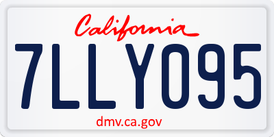 CA license plate 7LLY095