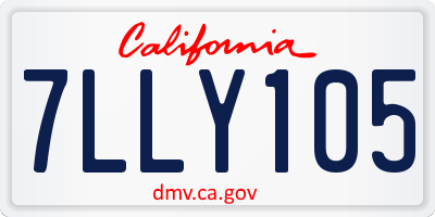 CA license plate 7LLY105