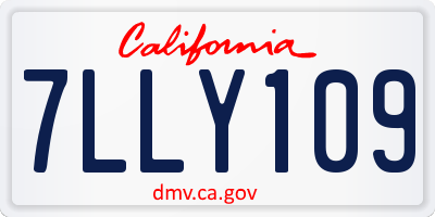CA license plate 7LLY109