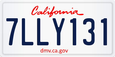 CA license plate 7LLY131